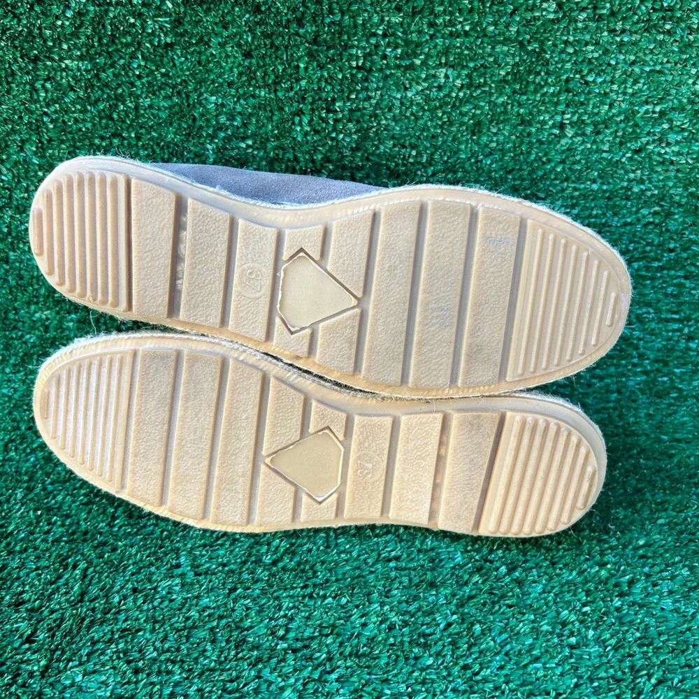 Bettye Muller New York Grey Suede Espadrille Loafers Slip On Flats Size 37